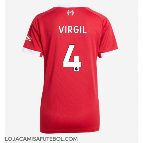Camisa de Futebol Liverpool Virgil van Dijk #4 Equipamento Principal Mulheres 2025-26 Manga Curta